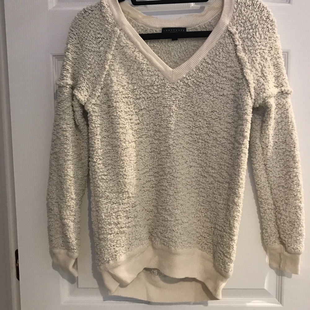 Very cozy white V neck sweater